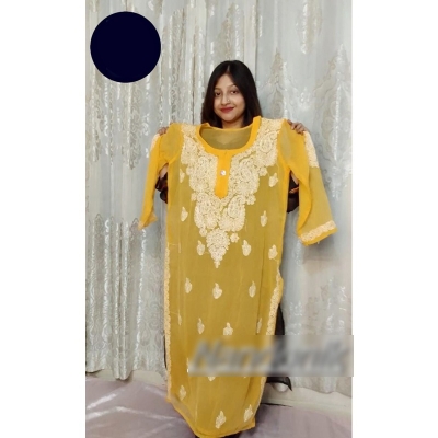 Picture of Eye catching  Indian Lakhnow Stitched One Piece Multicolor