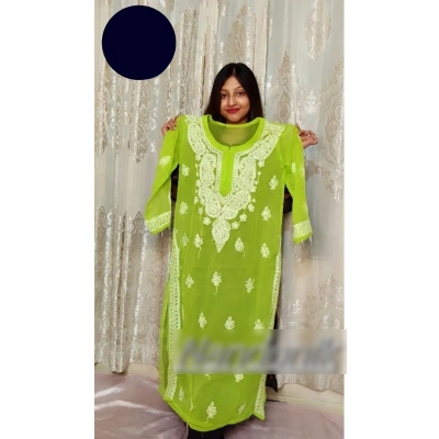 Picture of Eye catching Indian Lakhnow Stitched One Piece Multicolor
