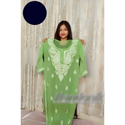 Picture of Eye catching Indian Lakhnow Stitched One Piece Multicolor