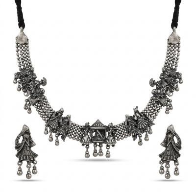 Picture of Fashionable Trendy Black Polish Antique  Jewelry  Set For Women Multicolor