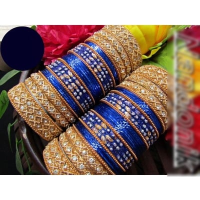Picture of Bridal Metal Bangles Set /  Bridal Churi Set For Two Hands Multicolor,2.8