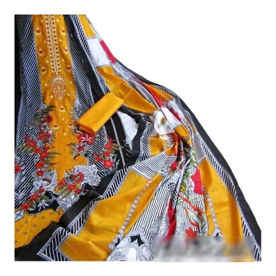 Picture of Exclusive Boutique Unstitch Three Piece With Extra Sleeves Multicolor