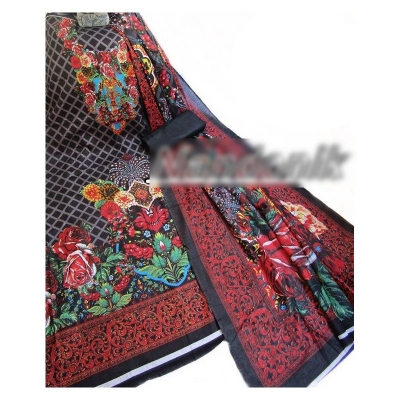 Picture of Ferdous Lawn Ustitch Three Piece With Extra Sleeve Multicolor,Un-stitched