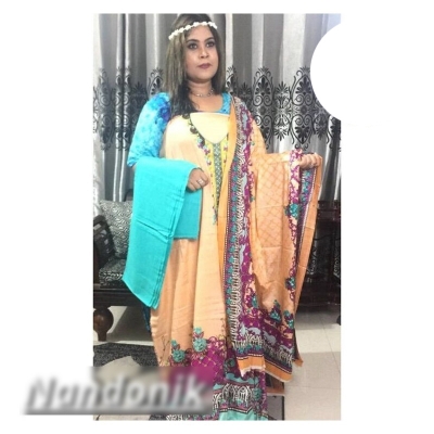 Picture of Ferdous Lawn Ustitch Three Piece With Extra Sleeve Multicolor,Un-stitched