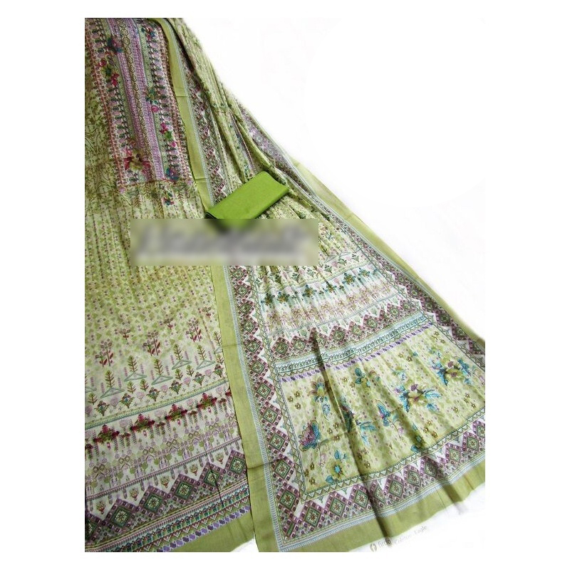 Picture of Ferdous Lawn Ustitch Three Piece With Extra Sleeve Multicolor,Un-stitched