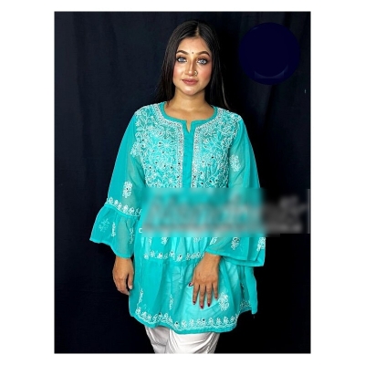 Picture of Indian Lakhnow Frock Style Stitched One Piece Multicolor,42