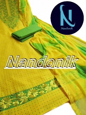 Picture of Indian Innaya Branded Unstitch Three Piece with Chiffon Dupatta 