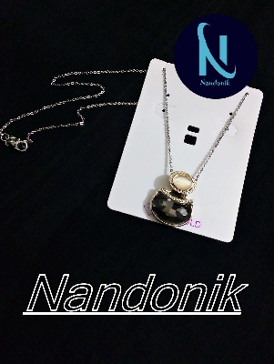 Picture of Stone Pendent with Silver Colored Chain for Women Multicolor