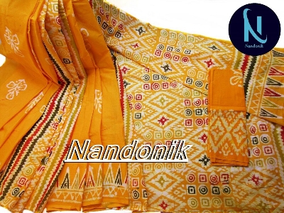 Picture of Cotton Moom Batik Sharee With Extra Blouse piece 