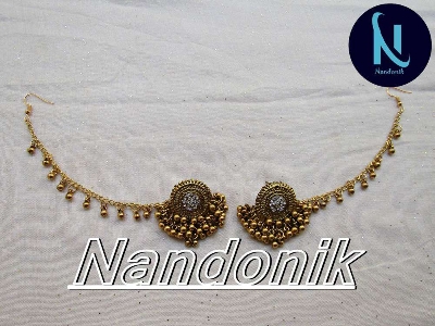 Picture of Bahubali Antique Gajra Kanpasha Earrings With Tana for Women 