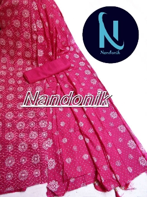Picture of Exclusive Block Printed Linen Unstichted Three Piece 