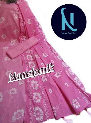 Picture of Exclusive Block Printed Linen Unstichted Three Piece 
