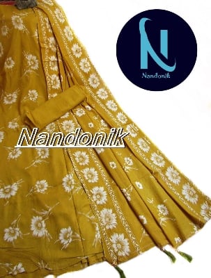 Picture of Exclusive Block Printed Linen Unstichted Three Piece 