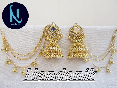 Picture of Exclusive Bahubali  jhumka Earrings With Tana for Women 