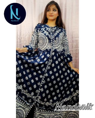 Picture of Printed  Floor Touch/ Long Kurti/Gown 