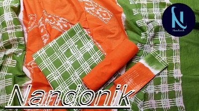Picture of Cotton Moom Batik Unstitch Three Piece With Extra Sleeves 