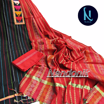 Picture of Exclusive Unstitch Tangail Taant Three Piece (with Extra Sleeve) 