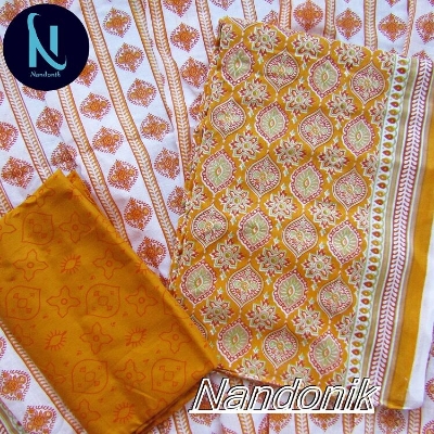 Picture of Exclusive Screenprinted Joypuri Patel Cotton Unstitched Three Piece 