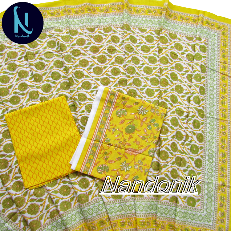 Picture of Exclusive Screenprinted Joypuri Patel Cotton Unstitched Three Piece Multicolor,Un-stitched