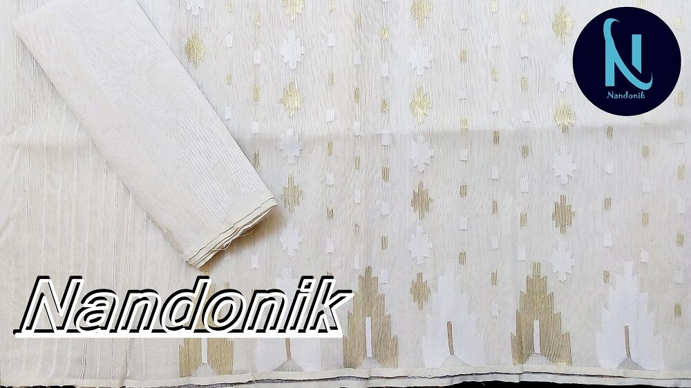 Picture of Handloom Dhakai Jamdani Saree with Extra Jamdani Blouse Piece Multicolor