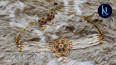 Picture of Elegant & Trendy  Kanpasha-  Chokar Necklace Jewellery Set of Necklace and Earring for Women Multicolor