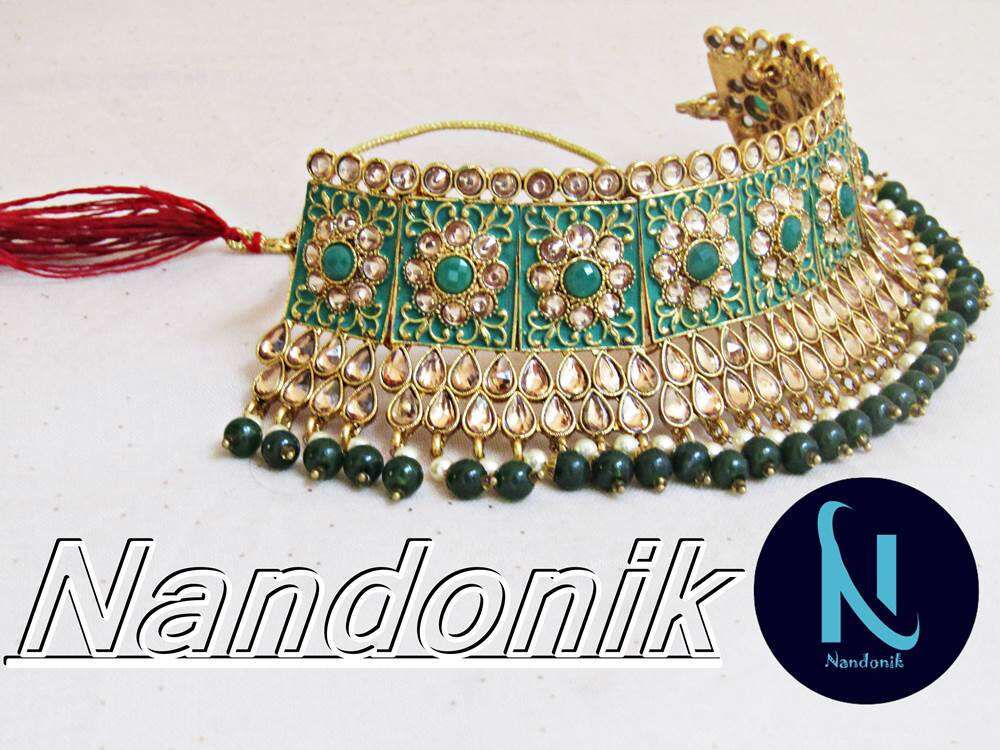 Picture of Elegant & Gorgeous Party/Bridal Meenakari Necklace,Earring and Tikli Set for Women / Women Jewwllery Set Multicolor