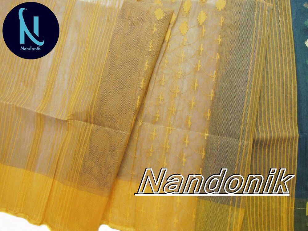 Picture of Handloom Dhakai Jamdani Saree with Extra Jamdani Blouse Piece Multicolor