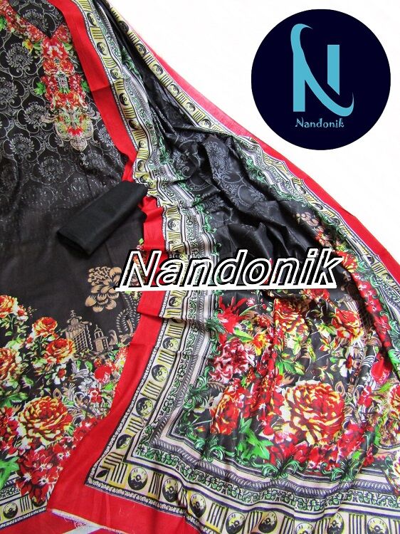Picture of Ferdous Lawn Ustitch Three Piece With Extra Sleeve Multicolor,Un-stitched