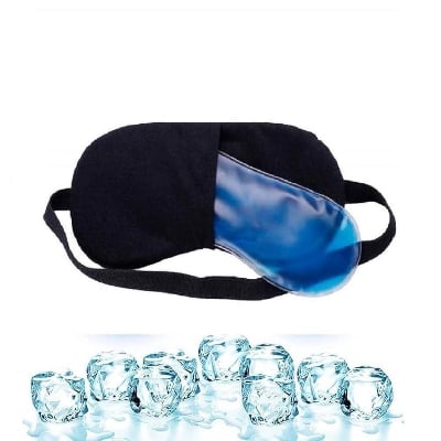 Picture of 3 in 1 Sleeping Eye Mask Soft Padded Sleep Travel Shade Cover with Cooling Gel Pad Travel Rest Eye Shade Cover Blindfold - Multicolor