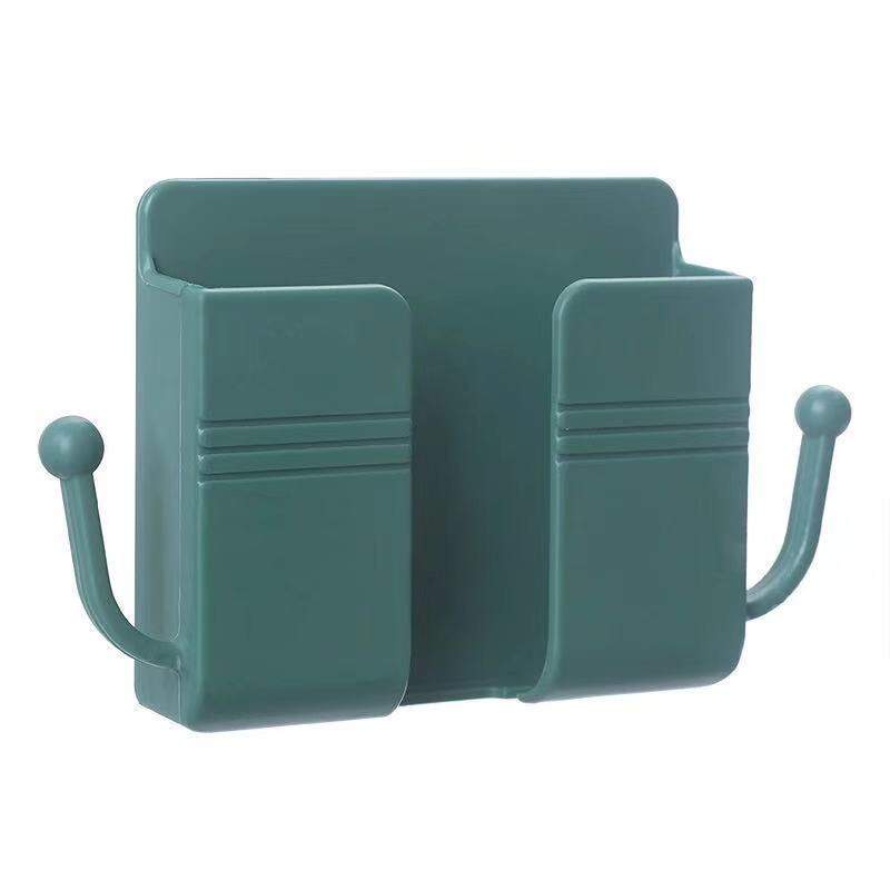 Picture of Multi-function Organizer Wall Holder With Glu Sticker, Storage Box, Remote Control, Mobile Phone Plug - Multicolor