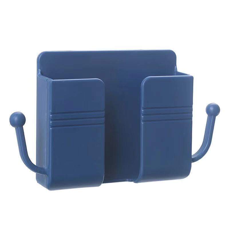 Picture of Multi-function Organizer Wall Holder With Glu Sticker, Storage Box, Remote Control, Mobile Phone Plug - Multicolor