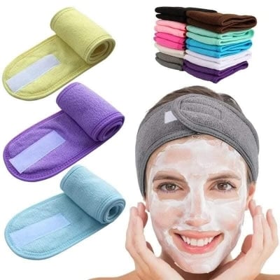Picture of Spa Facial Terry Cloth Headband – Soft Stretch Hair Towel Band for Women - Multicolor