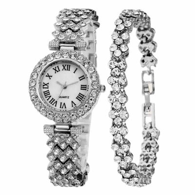 Picture of Stylish Watch & Bracelet Combo Pack – Fashion Accessories for Women & Girls - Gold