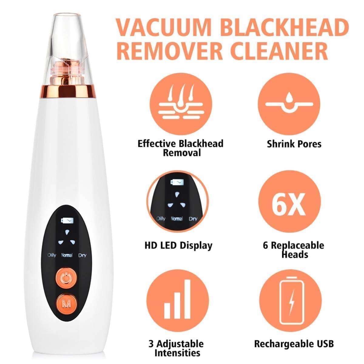 Picture of Blackhead Remover Instrument / Acne / Blackhead Remover Extractor 6 Suction Head Beauty Machine For Skin Care - 