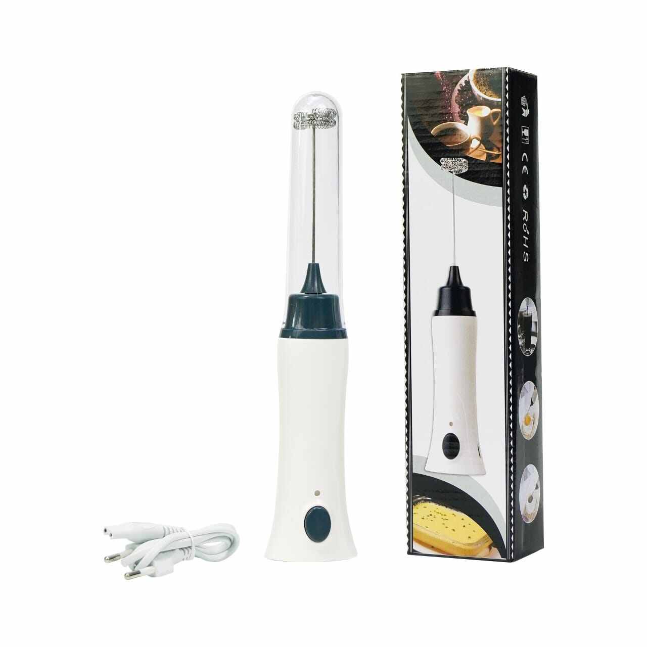 Picture of Rechargeable Hand Liquid  Mixer / Coffee Maker / Juice Maker with Charging Cable - White