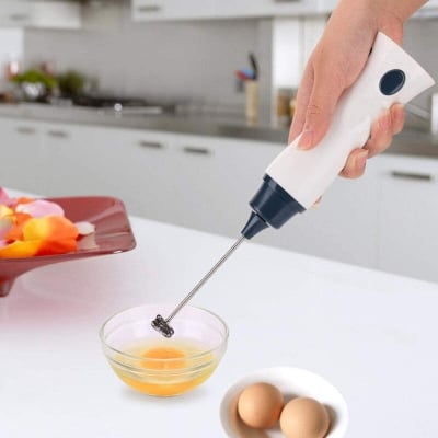 Picture of Rechargeable Hand Liquid  Mixer / Coffee Maker / Juice Maker with Charging Cable - White
