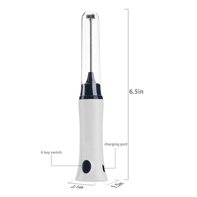 Picture of Rechargeable Hand Liquid  Mixer / Coffee Maker / Juice Maker with Charging Cable - White