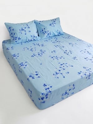 Picture of Cotton Printed Double King Size Bedsheet Set (7.5 × 8 Feet) with 2 Pillow Covers | Soft, Comfortable & Color Fast - Multicolor