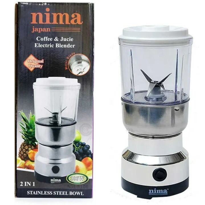 Picture of Nima 2 in 1 Electric Blender & Grinder 300W – Multi-Purpose Kitchen Appliance for Grinding Spices, Nuts, Coffee Beans, Dry Ingredients & Fresh Juice Preparation 