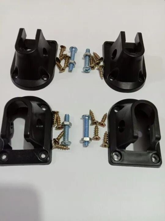 Picture of Full Set 4Pcs Laptop Table Leg Brackets with Connector Screw | Foldable Laptop Table Repair Kit | Furniture Fittings & Replacement Parts for Portable Lap Desk & Folding Table Black