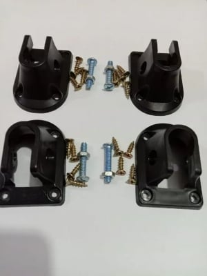 Picture of Full Set 4Pcs Laptop Table Leg Brackets with Connector Screw | Foldable Laptop Table Repair Kit | Furniture Fittings & Replacement Parts for Portable Lap Desk & Folding Table Black