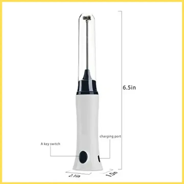 Picture of Handheld Electric Coffee Mixer Frother Automatic Milk Beverage Foamer Cream Whisk Cooking Stirrer Egg Beater with Cover Multicolor