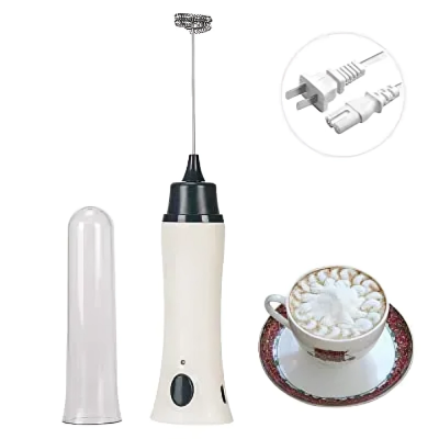 Picture of Handheld Electric Coffee Mixer Frother Automatic Milk Beverage Foamer Cream Whisk Cooking Stirrer Egg Beater with Cover Multicolor