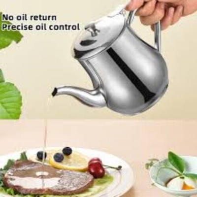 Picture of 500ml Stainless Steel Oil Filter Pot with Strainer – Large Capacity Cooking Oil Storage Container Jug for Kitchen, Frying Oil Separation & Reuse Multicolor