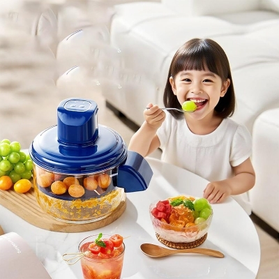 Picture of KD094 Automatic Electric Vegetable & Fruit Peeler | Rechargeable USB Electric Peeling Machine for Garlic, Cherry Tomato, Grapes, Kiwi & Small Fruits | Fast One-Click Kitchen Peeler Tool for Home Use Multicolor