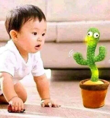 Picture of Dancing Cactus Singing Interactive Toy for Kids | Educational Musical Learning Plush Toy | Talking & Dancing Cactus Toy with Songs & Light Green