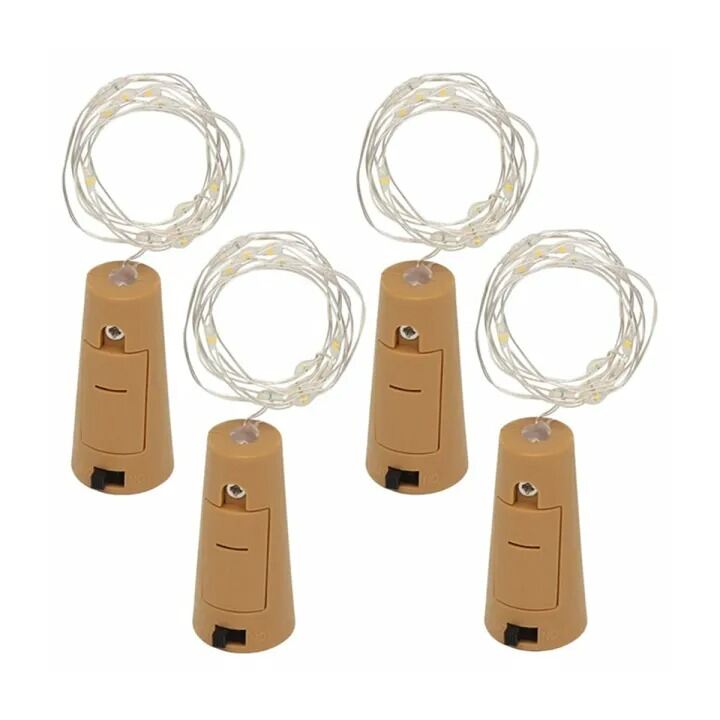 Picture of Bottle Cork LED Fairy String Lights – Warm Golden Copper Wire Starry Lights for DIY Glass Bottle Decoration, Wedding, Party, Bedroom & Home Decor Gold