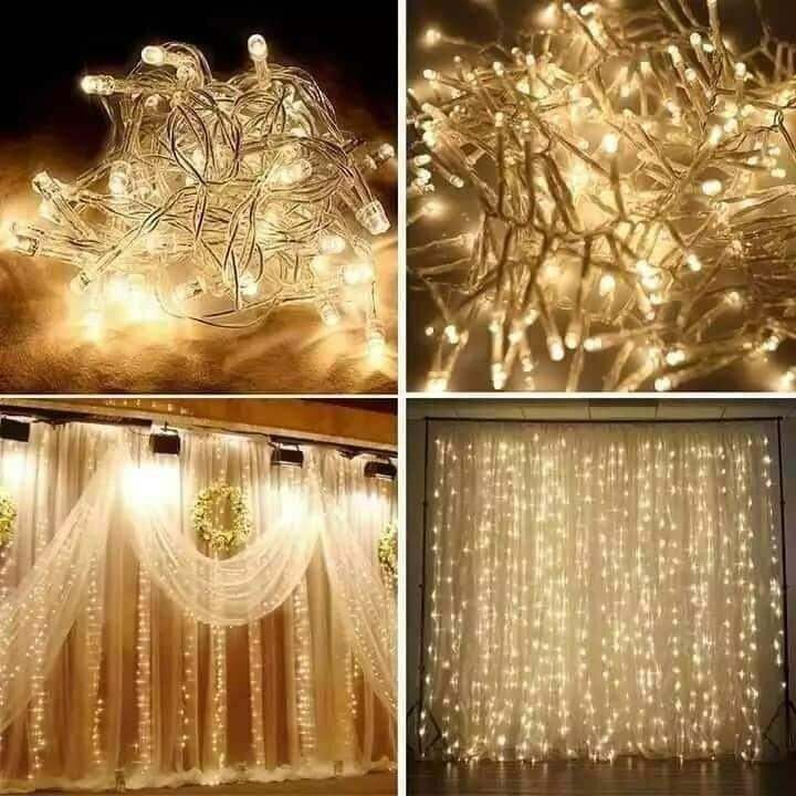 Picture of Golden Glow Fairy String Lights – Warm White LED Decorative Lights for Bedroom, Living Room, Wedding, Party, Festival, Wall & Home Decoration Gold