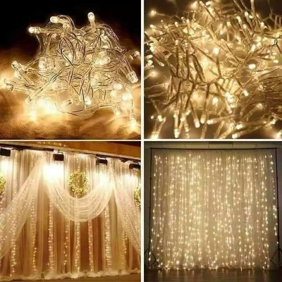 Picture of Golden Glow Fairy String Lights – Warm White LED Decorative Lights for Bedroom, Living Room, Wedding, Party, Festival, Wall & Home Decoration Gold