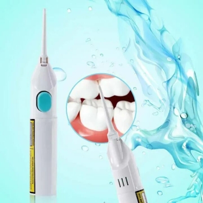 Picture of Portable Power Floss Dental Water Jet Cordless Teeth Cleaner Kit – Oral Irrigator for Deep Cleaning Gum Care Plaque Removal Home Travel Dental Care Device White
